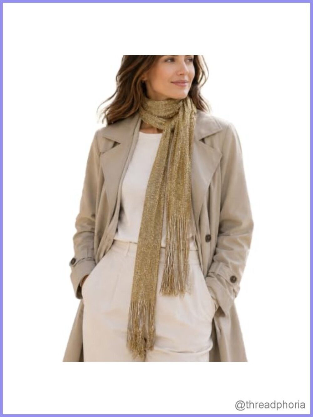 Sequin Fringe Scarf for Women, Long Skinny Stole, Tassel Neck Scarf